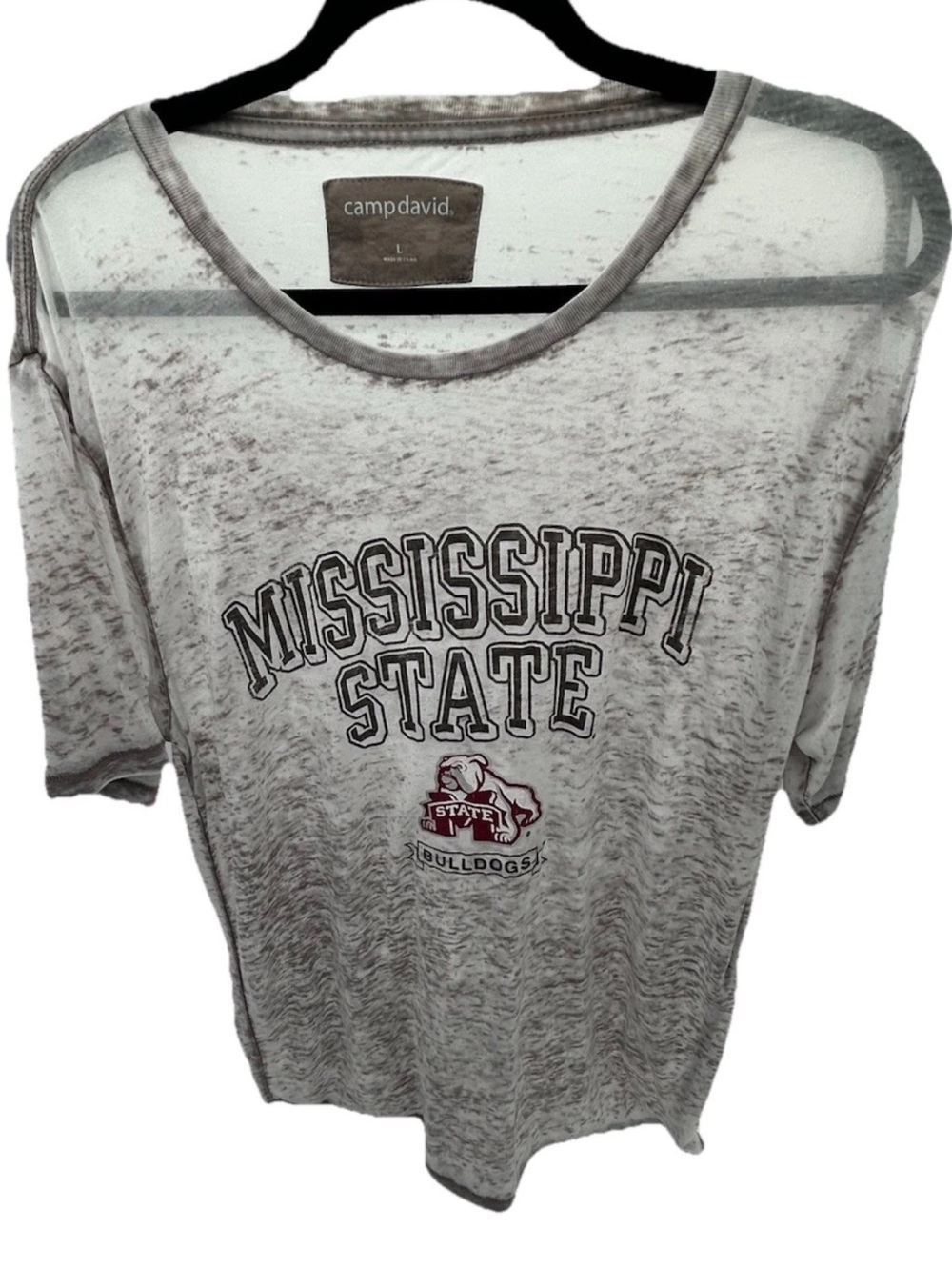 Camp David Mississippi State Short Sleeve Tee - Gray/White